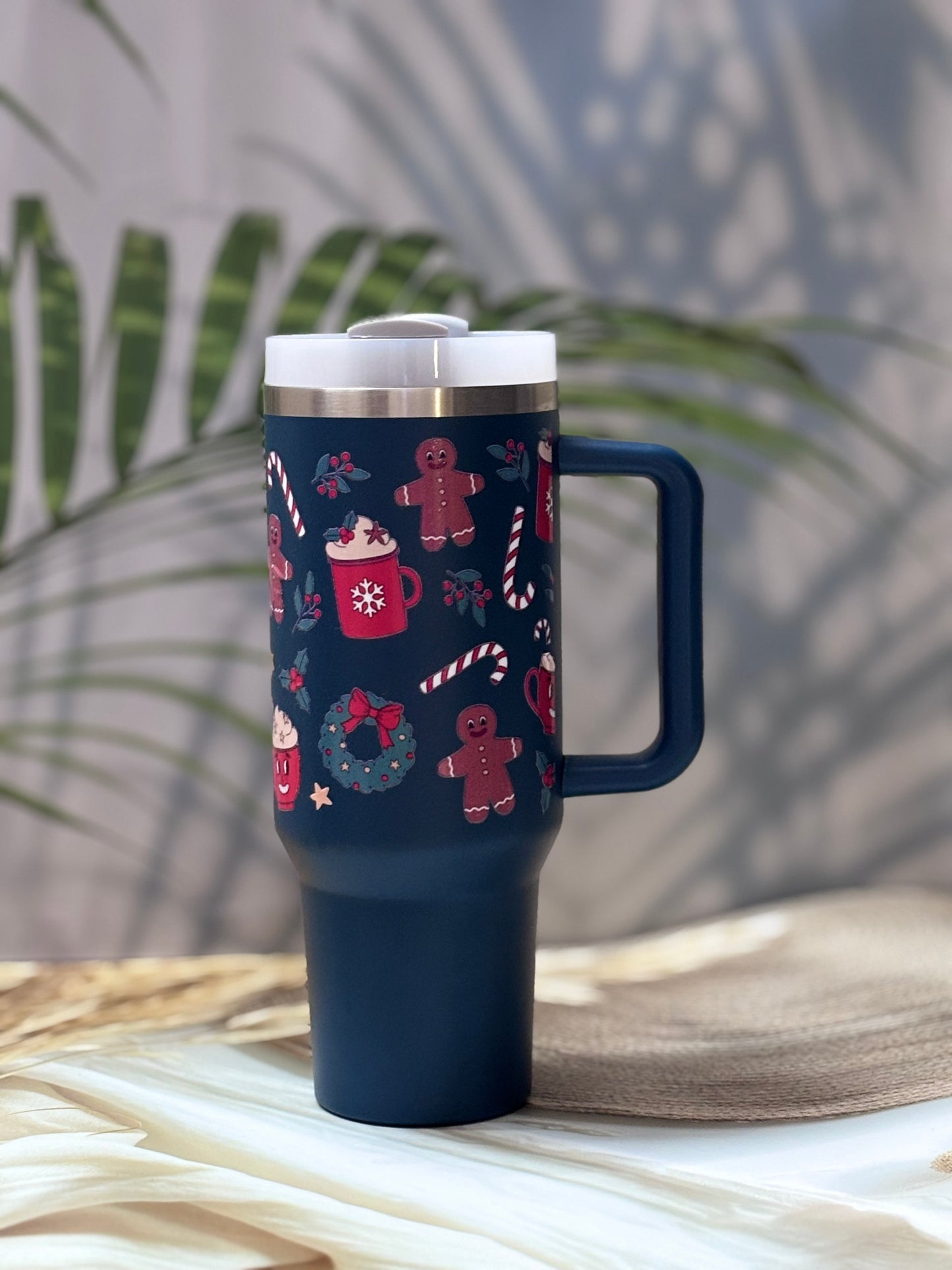 Christmas Designer Leakproof Insulated Water Tumbler With Handle 1200ml