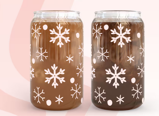 Designer Glass Tumbler|SNOW FLAKES