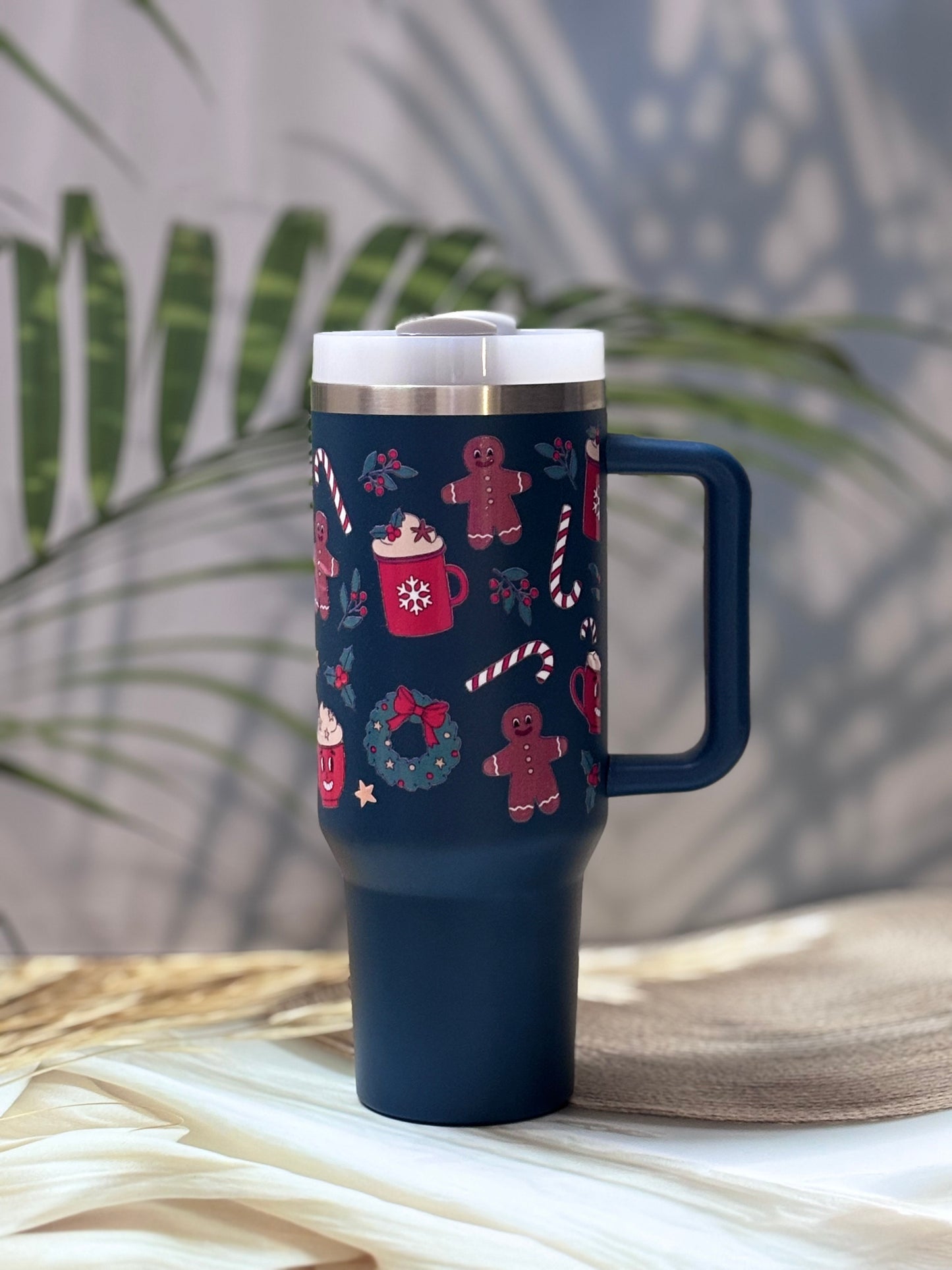 Christmas Designer Leakproof Insulated Water Tumbler With Handle 1200ml