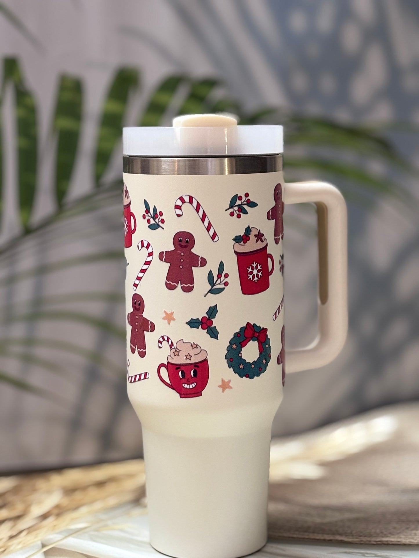 Christmas Designer Leakproof Insulated Water Tumbler With Handle 1200ml