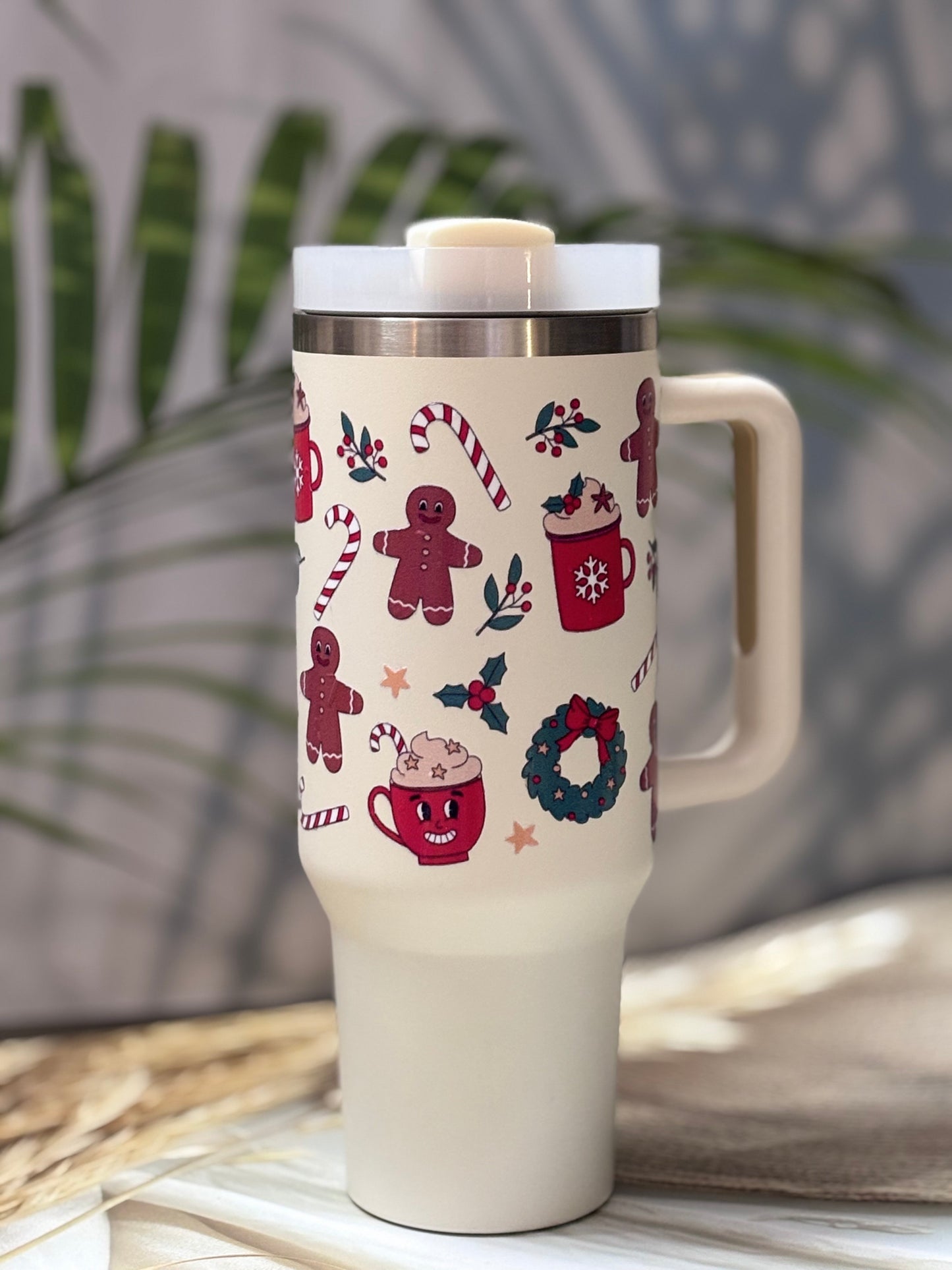 Christmas Designer Leakproof Insulated Water Tumbler With Handle 1200ml